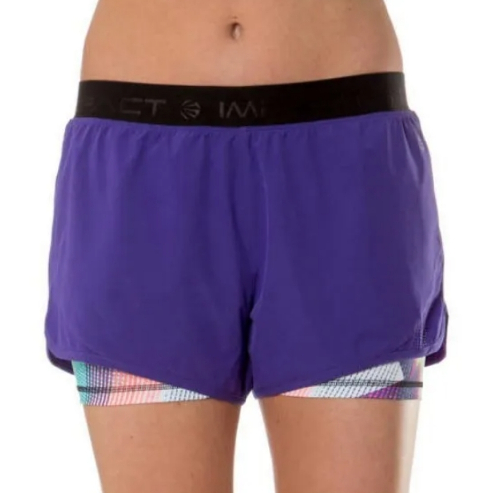 Impact By Jillian Michaels Purple Active Shorts 2 in 1 Layered Spandex Gym
